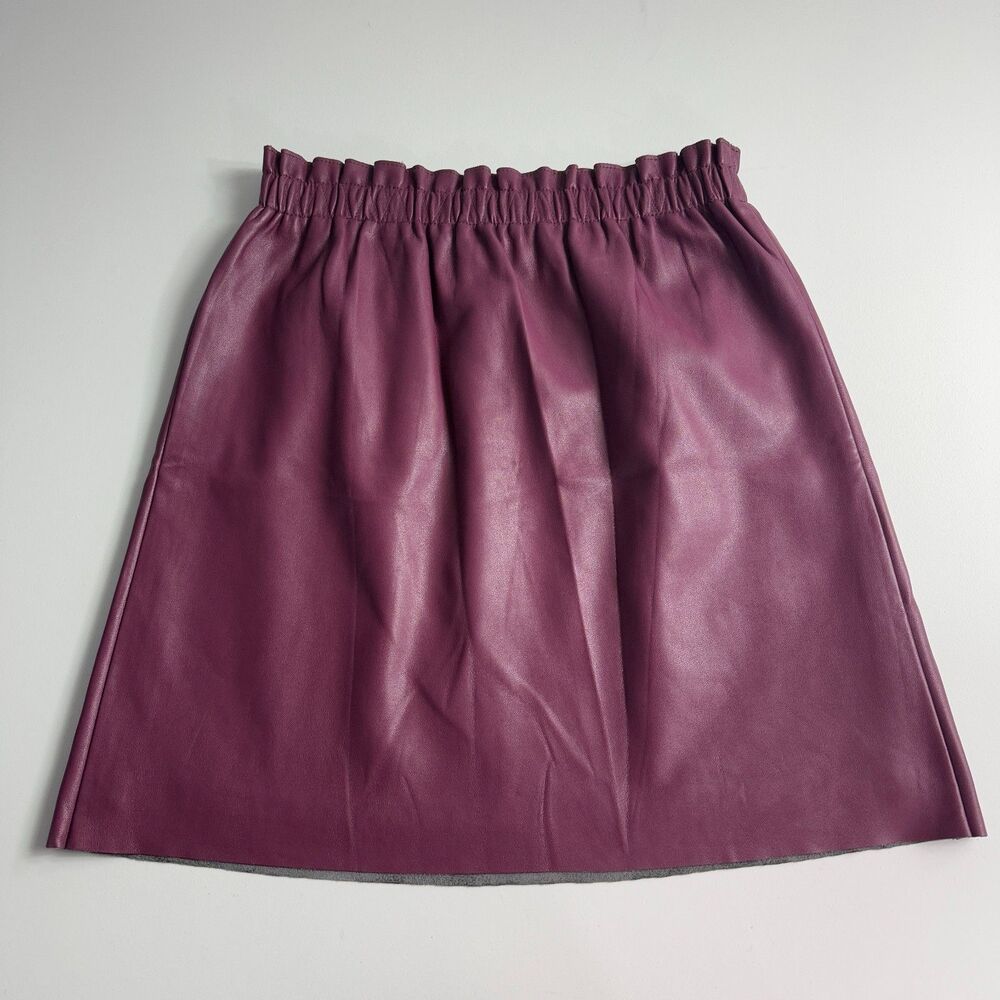 LOFT Outlet Women's Burgundy Pull On Faux Leather Skirt Size XS